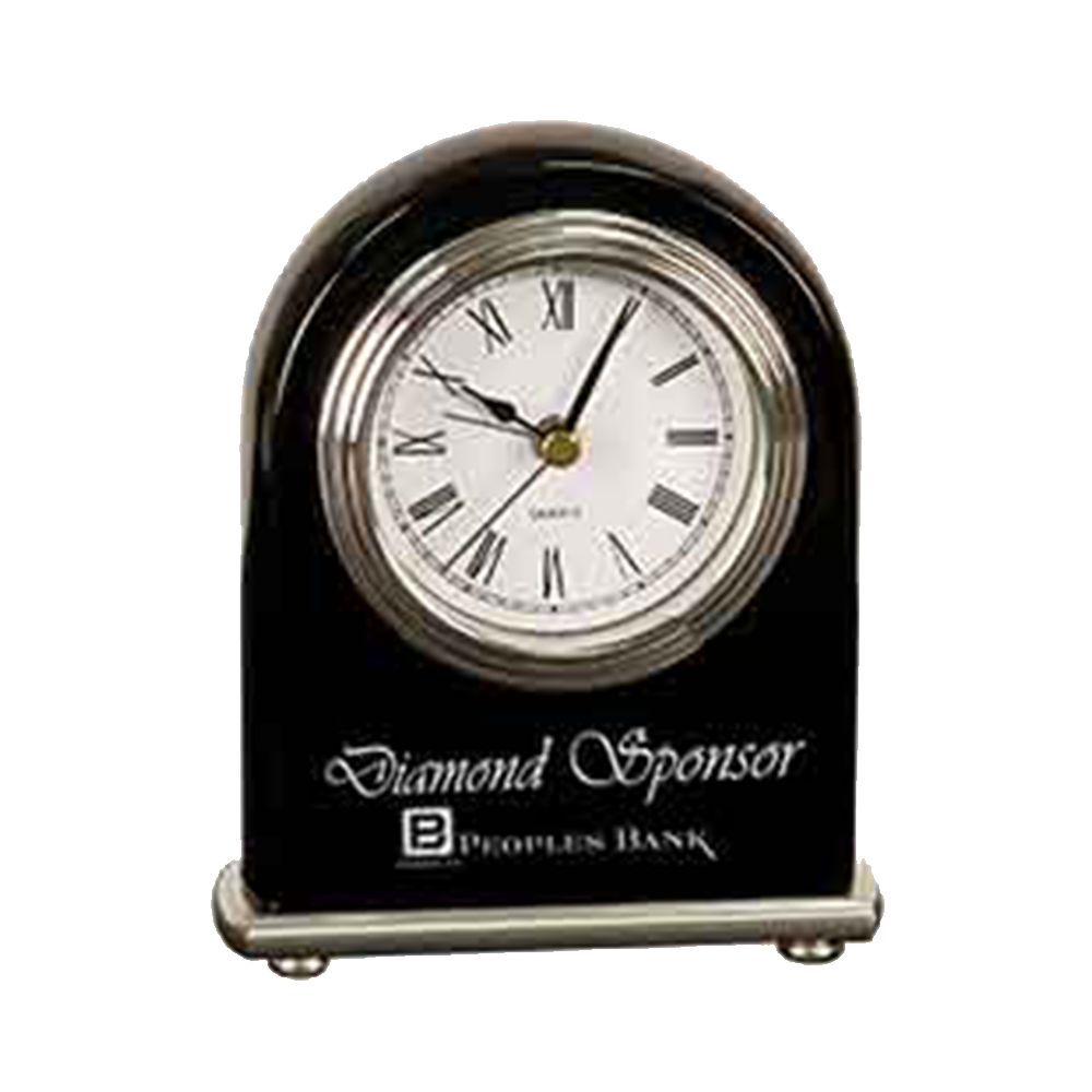 Arch Desk Clock (Black & Silver)