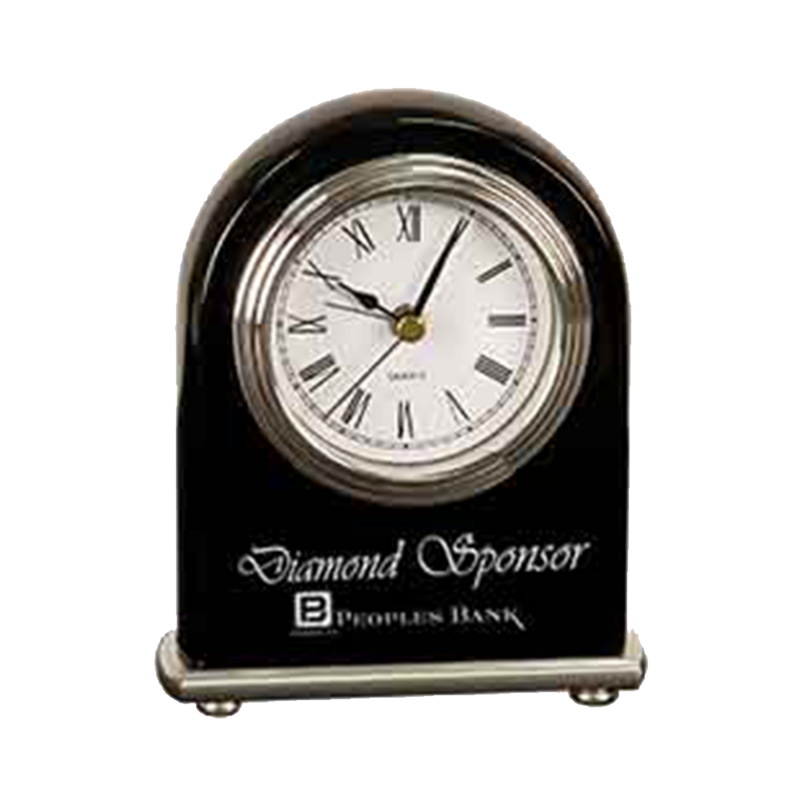 Arch Desk Clock (Black & Silver)