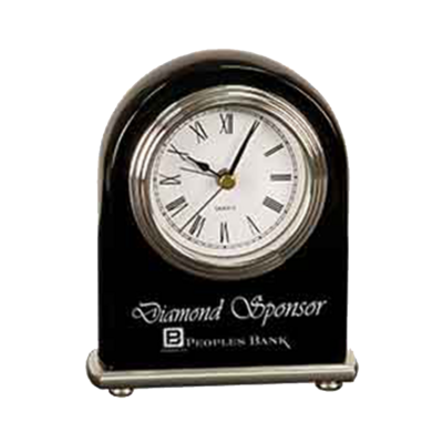 Arch Desk Clock (Black & Silver)