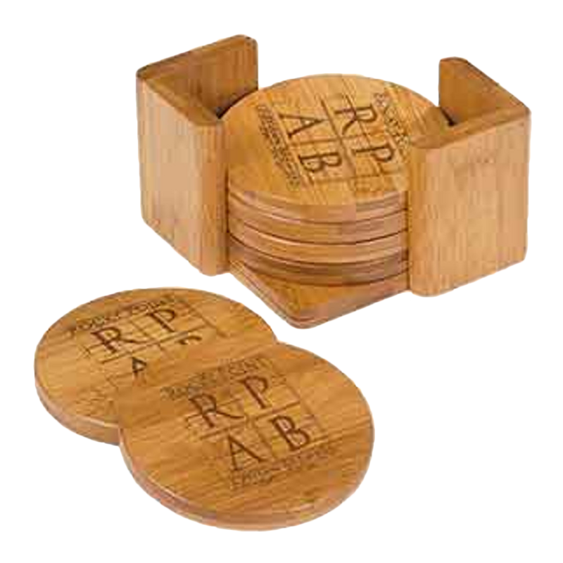 Bamboo Round 6-Coaster Set