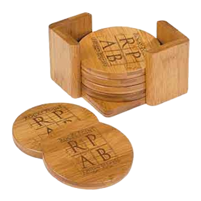 Bamboo Round 6-Coaster Set