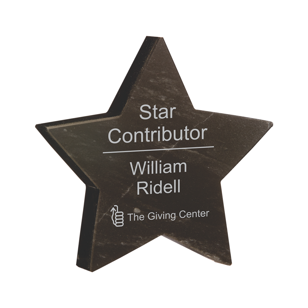 Black Marble Star Paperweight