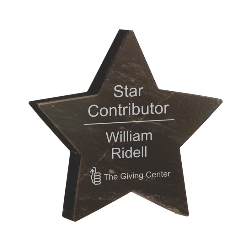 Black Marble Star Paperweight