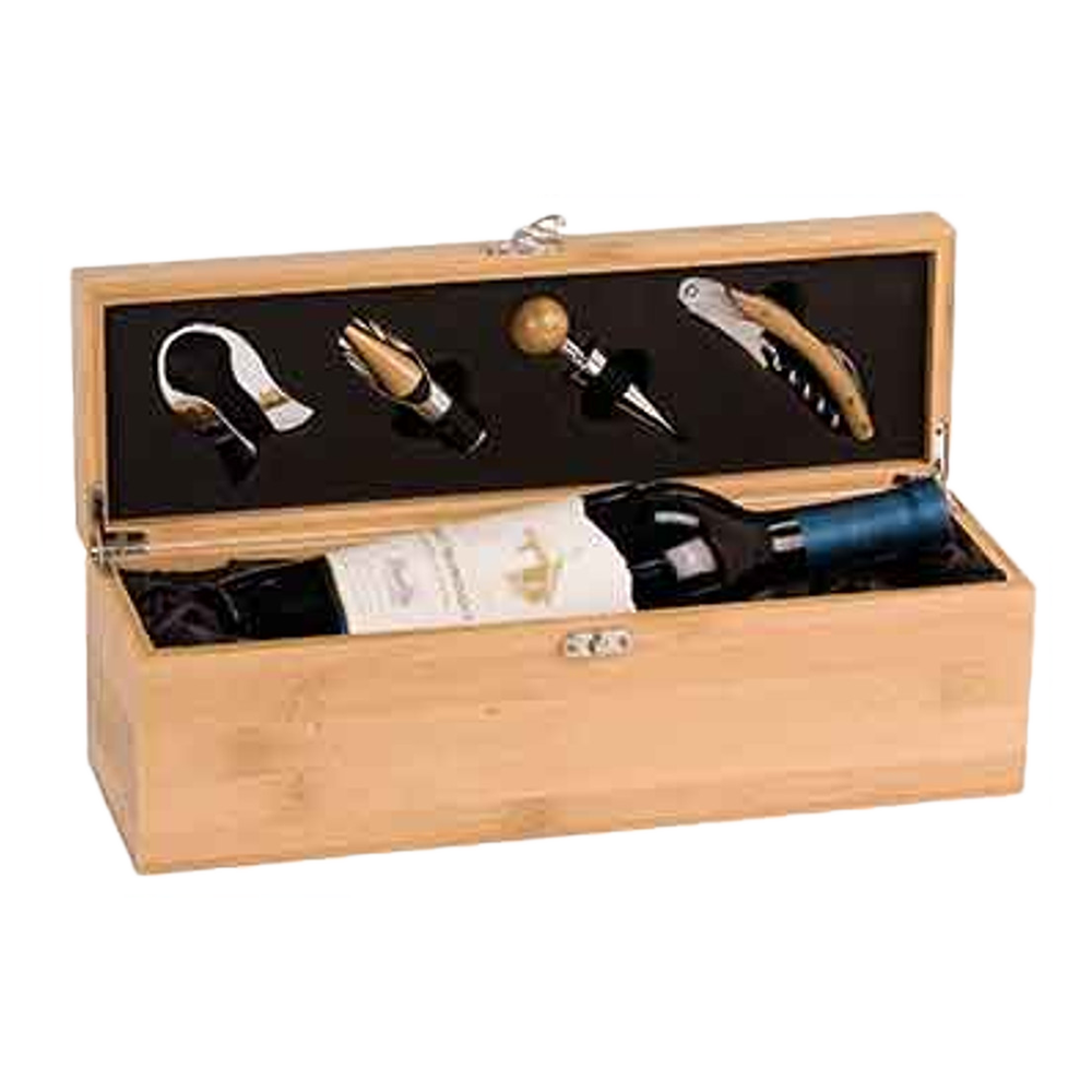Bamboo Wine Box With Tools