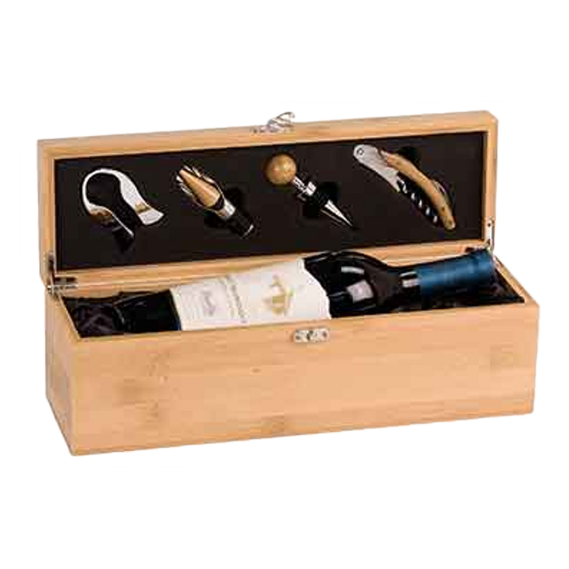 Bamboo Wine Box With Tools