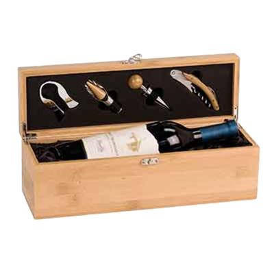 Bamboo Wine Box With Tools