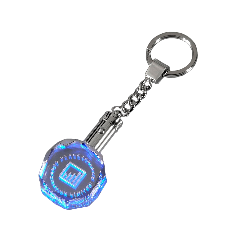 Blue Octagon Keychain