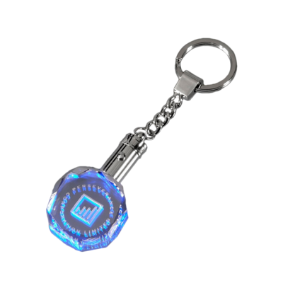 Blue Octagon Keychain