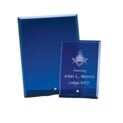 Standing Glass Plaque Blue Standing Glass Plaque Blue
