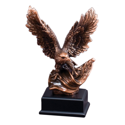 Bronze Eagle With Flag