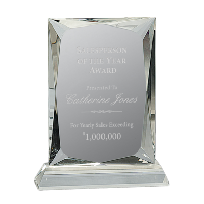 Clear Crystal Rectangle Award