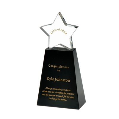 Clear Star With Black Base