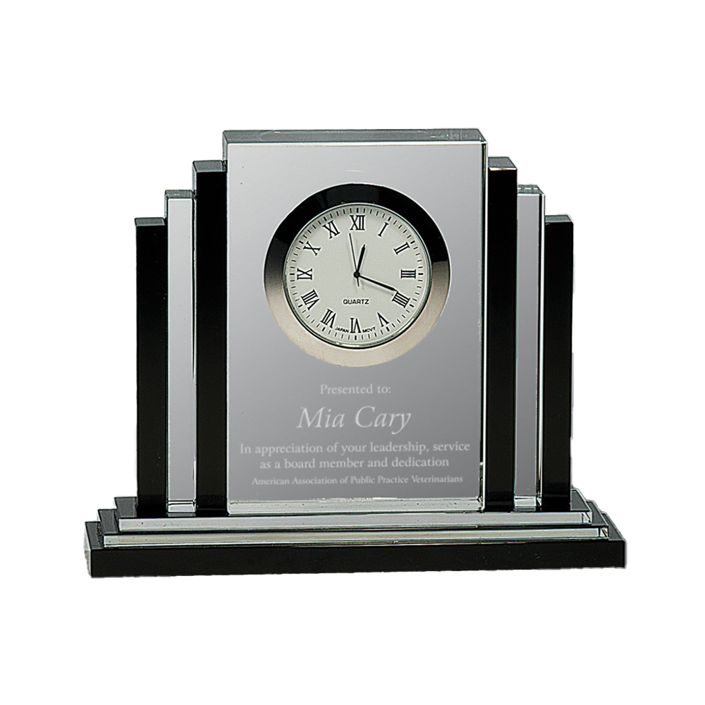 Crystal Black and Clear Clock