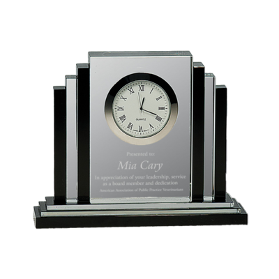 Crystal Black and Clear Clock