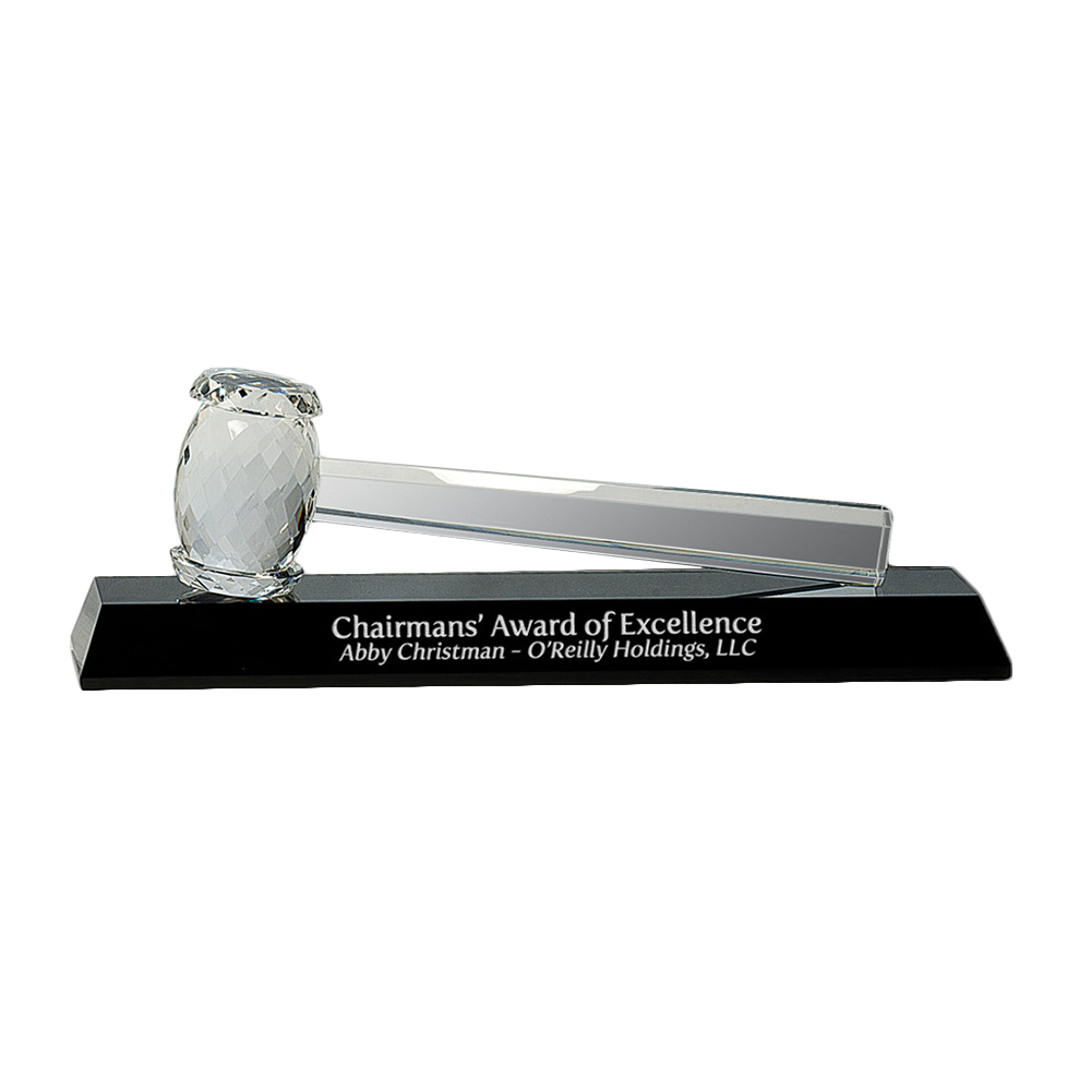 Crystal Gavel With Black Base