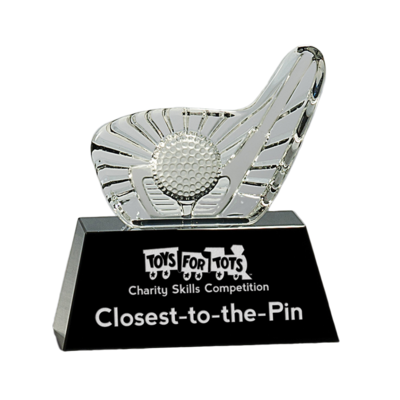 Crystal Golf Award on Black Base Crystal Golf Award on Black Base