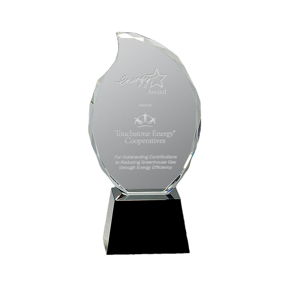 Crystal Flame Award on Black Base