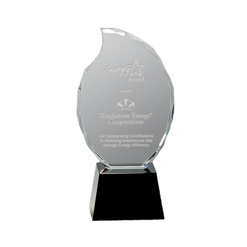 Crystal Flame Award on Black Base