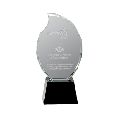 Crystal Flame Award on Black Base