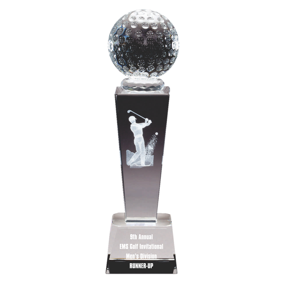 Crystal Golfer With 3D Image (Male)