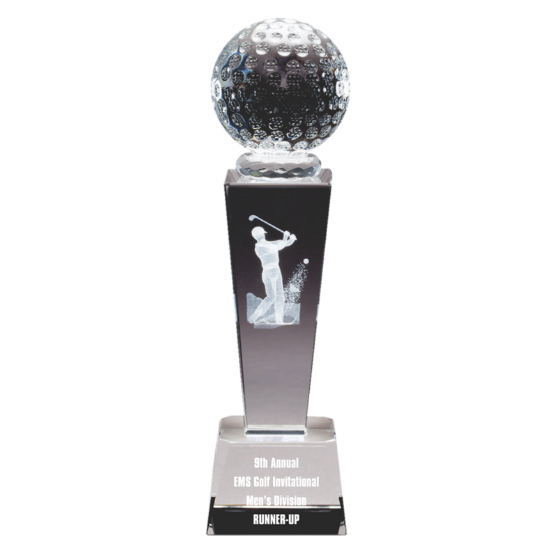 Crystal Golfer With 3D Image (Male)
