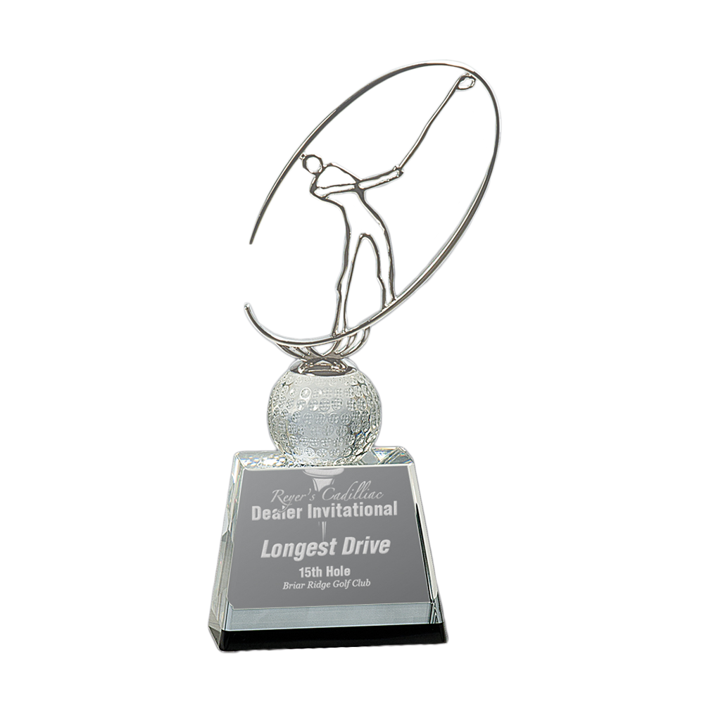 Crystal Metal Golf Award