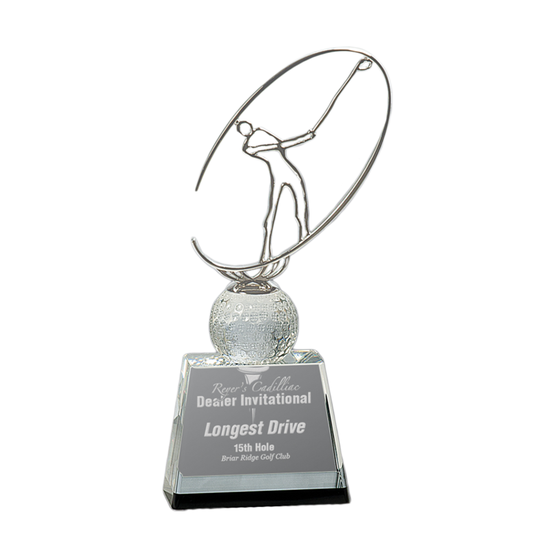 Crystal Metal Golf Award