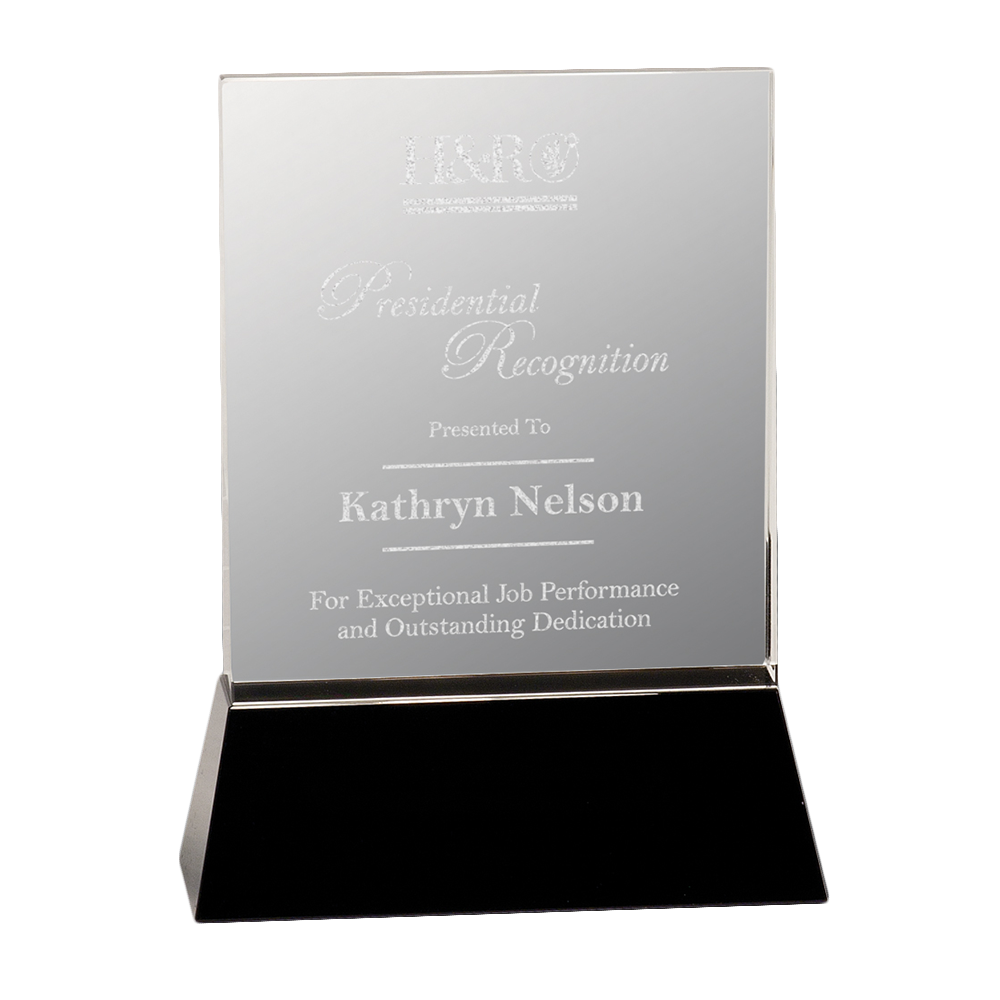 Crystal Rectangle Wedge Award