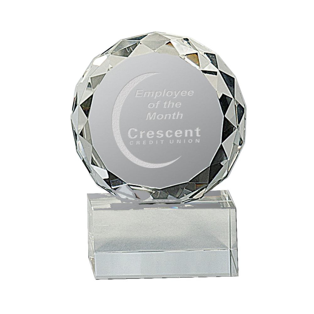 Diamond Facet Round Crystal Award