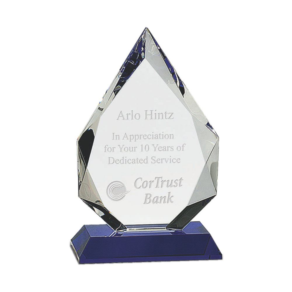 Diamond Crystal Award on Blue Base