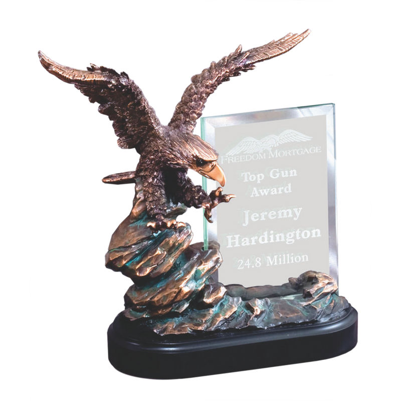 Eagle on Rock With Glass