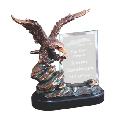 Eagle on Rock With Glass