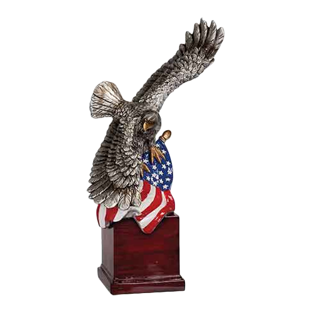 Eagle Perched on Flag