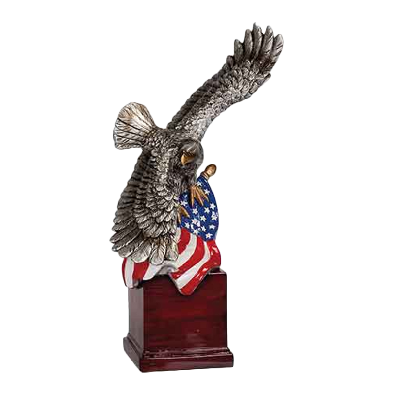 Eagle Perched on Flag