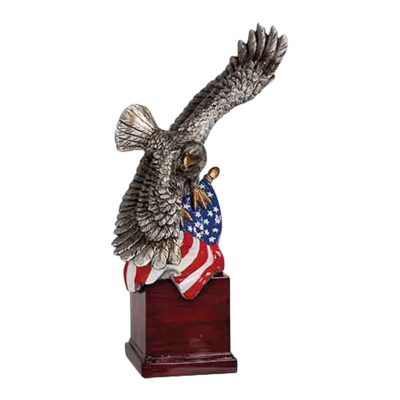 Eagle Perched on Flag