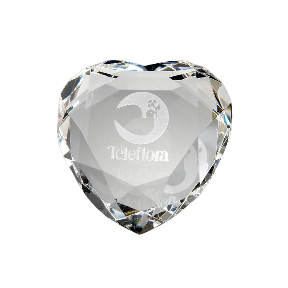 Facet Crystal Heart Paperweight
