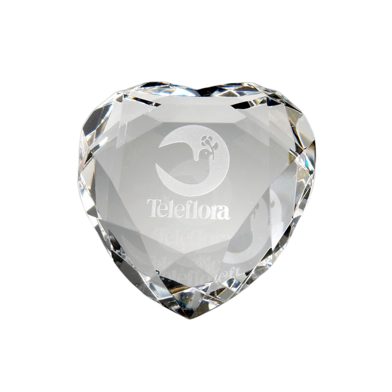 Facet Crystal Heart Paperweight