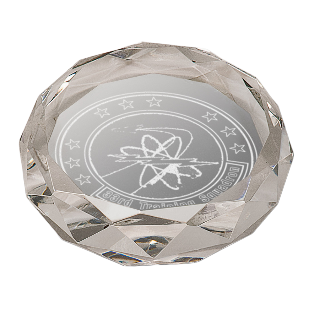 Faceted Round Crystal Paperweight