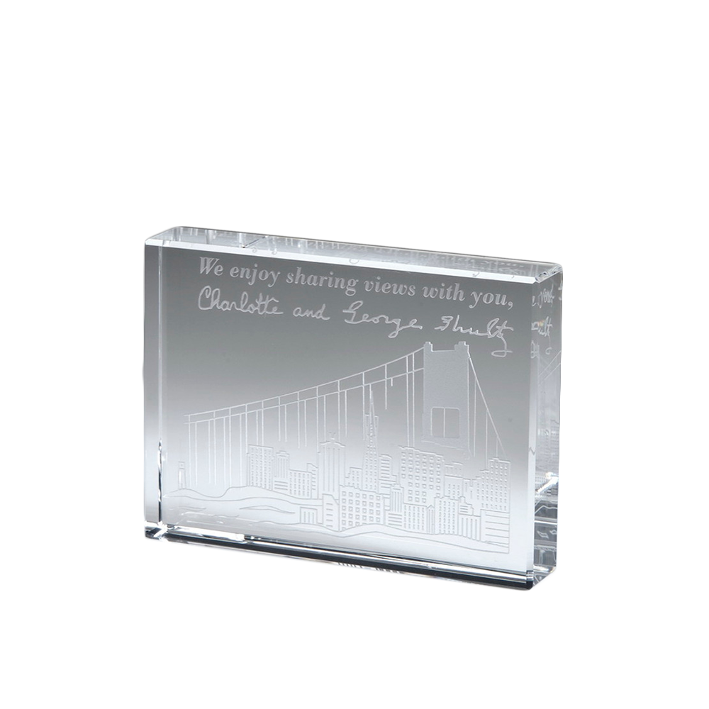 Flat Edge Crystal Paperweight