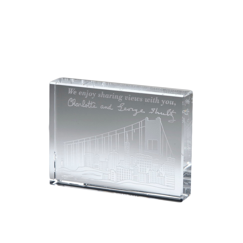 Flat Edge Crystal Paperweight