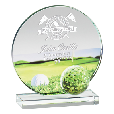 Glass Golf Scene Award Glass Golf Scene Award