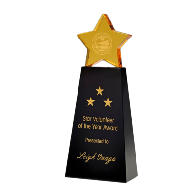 Golden Star on Black Base