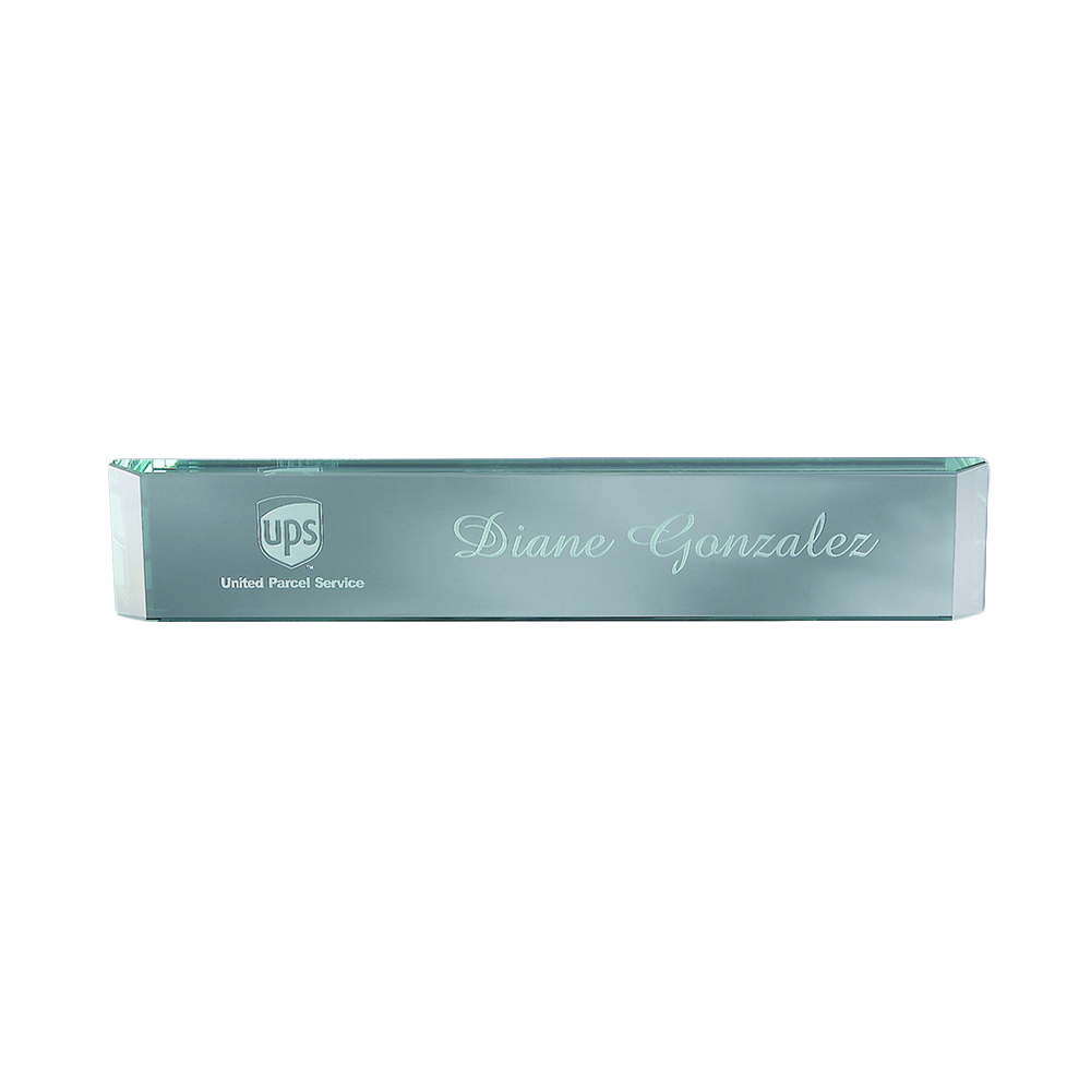 Jade Glass Name Plate