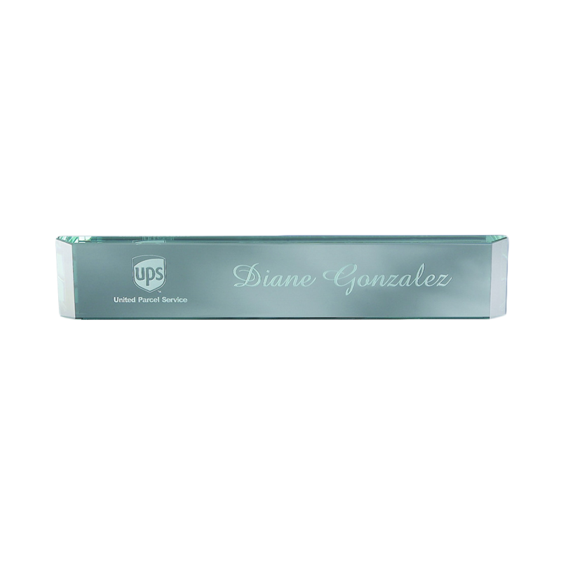 Jade Glass Name Plate
