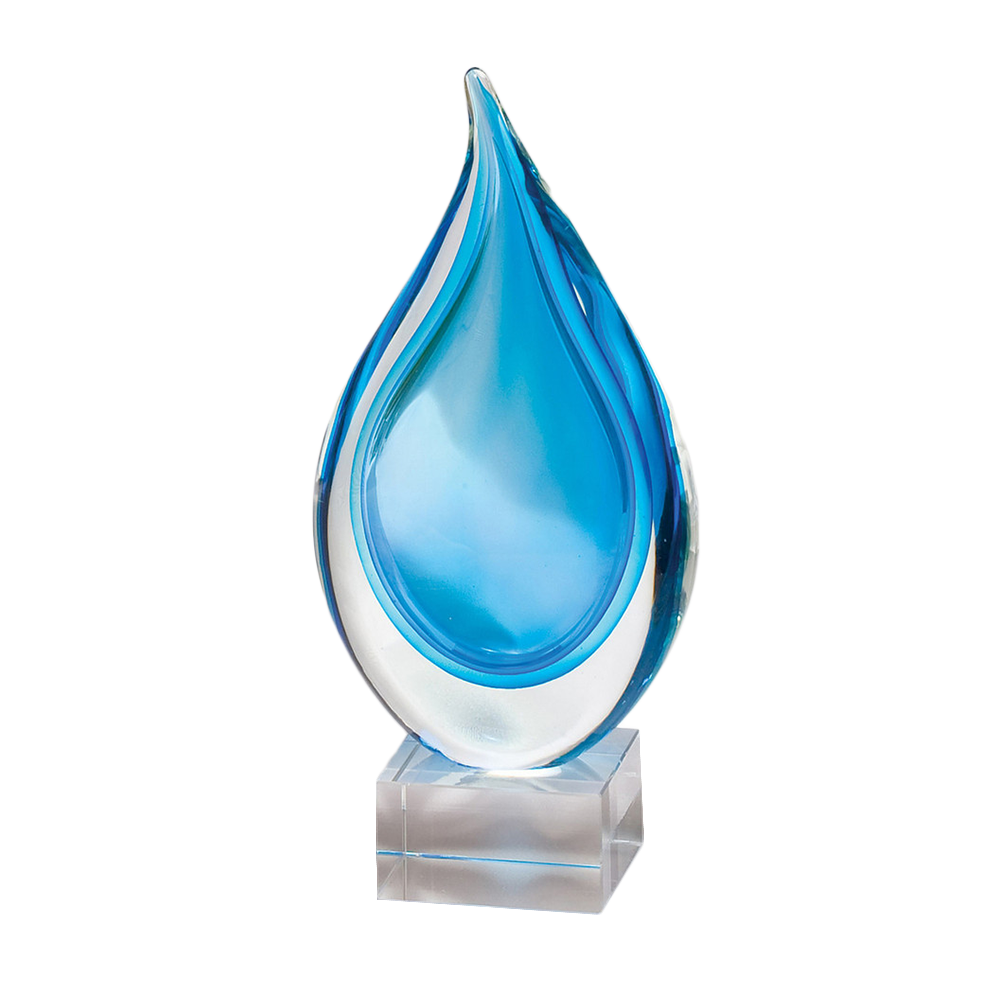 Light Blue and Clear Tear Drop