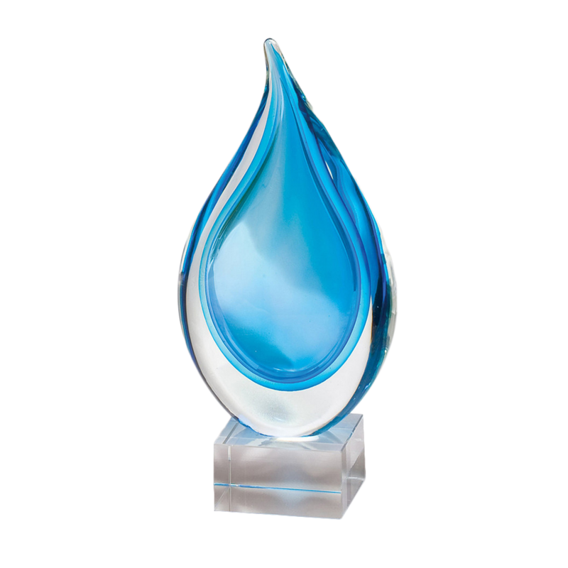 Light Blue and Clear Tear Drop