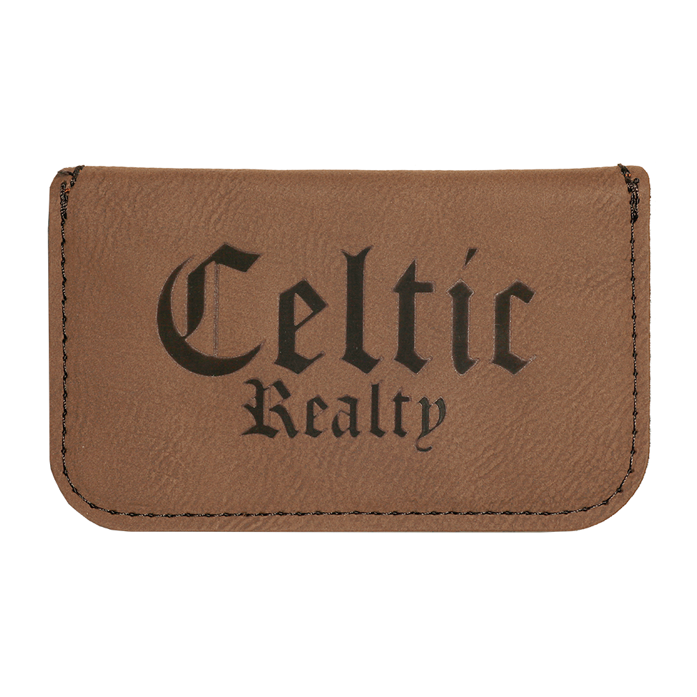 Leatherette Business Card Holder (Dark Brown)