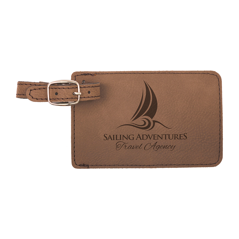 Leatherette Luggage Tag (Dark Brown)