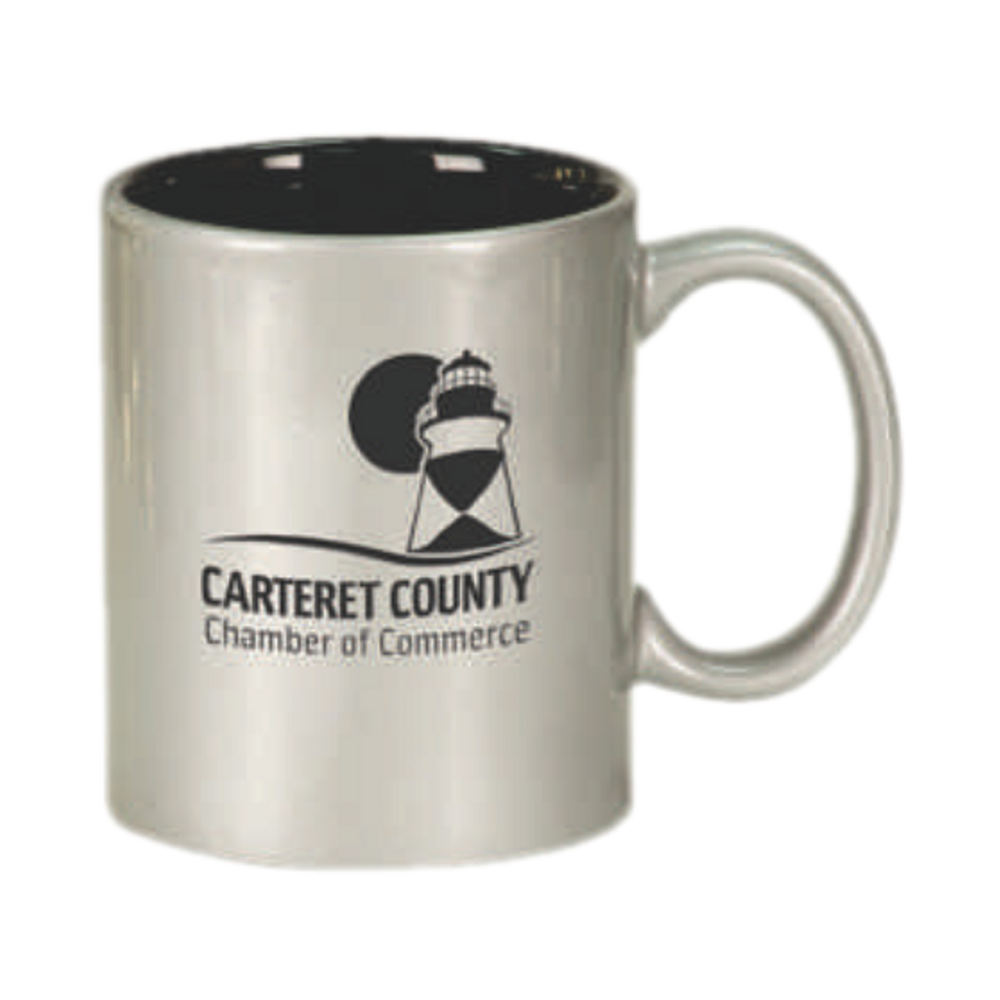 Metallic Silver and Black Mug
