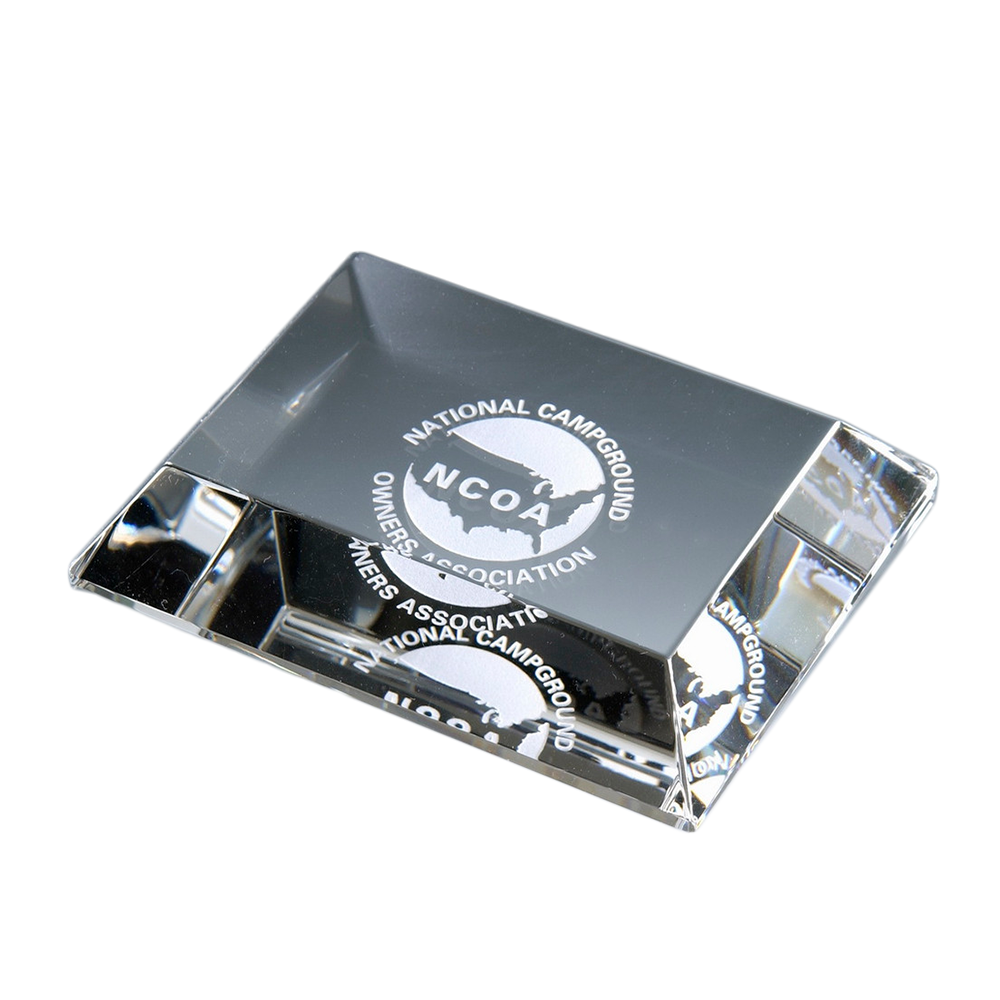 Mitered Edge Crystal Paperweight